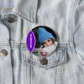 紫と白の卒業写真ボタン 缶バッジ (インサイチュ)