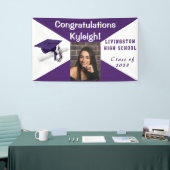 紫と白の卒業写真 横断幕 (トレードショー)