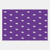 紫と白の卒業祝い ラッピングペーパーシート (正面2)