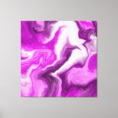 紫と白の大理石の渦巻き流体アート キャンバスプリント (正面)