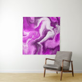 紫と白の大理石の渦巻き流体アート タペストリー (インサイチュ)