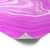 紫と白の大理石の渦巻き流体アート ポスター (角)