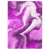 紫と白の大理石の渦巻パーソナライズされたき クリップボード (裏面)