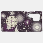 紫と白の天空の夢：月と星 SAMSUNG GALAXYケース (裏面横)