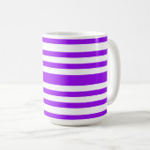 紫と白の太ストライプのい コーヒーマグカップ (正面右)