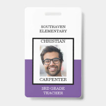 紫と白の学校の写真先生