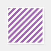 紫と白の対角線のパタストライプーン スタンダードカクテルナプキン (正面)
