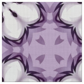 紫と白の幾何学的な花柄パターン ファブリック (クローズアップ)