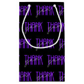 紫と白の感謝していお前 スモールペーパーバッグ (裏面)