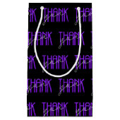 紫と白の感謝していお前 スモールペーパーバッグ (正面)