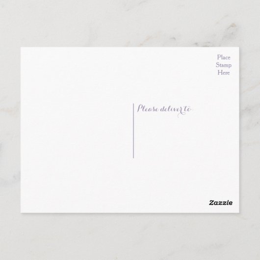 紫と白の感謝を伝えるカード - ウェディングパーティ ポストカード (裏面)