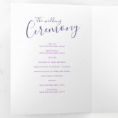 紫と白の抽象芸術結婚アートの儀式 三つ折りプログラム (内部最初)