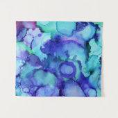 紫と白の抽象芸術絵画の タペストリー (正面(横))