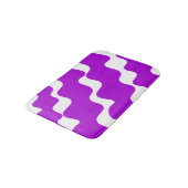 紫と白の斜め波パターン バスマット (アングル)