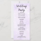 紫と白の星の天空結婚式 プログラム (裏面)