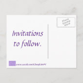 紫と白の星の日付を保存はがき 案内ポストカード (裏面)