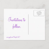 紫と白の星の日付を保存はがき 案内ポストカード (裏面)