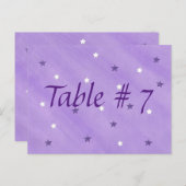 紫と白の星テーブル番号はがき ポストカード (正面/裏面)