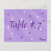 紫と白の星テーブル番号はがき ポストカード (裏面)
