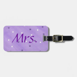 紫と白の星ミセス・ラゲッジタグ ラゲッジタグ
