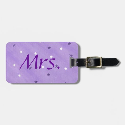 紫と白の星ミセス・ラゲッジタグ ラゲッジタグ (正面横)