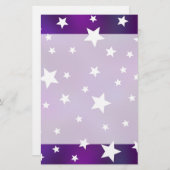 紫と白の星型 便箋 (正面/裏面)
