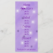 紫と白の星、カスタムメニューカード メニュー (裏面)