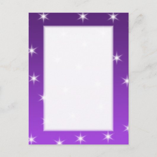 紫と白の星、パターン。 ポストカード (正面)