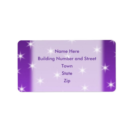 紫と白の星、パターン。 ラベル (正面)
