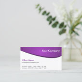 紫と白の曲線、プロフェッショナル名刺 名刺 (スタンド正面)