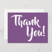 紫と白の書道ありがとう ポストカード (正面/裏面)