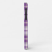 紫と白の格子模様のタータンチェック Case-Mate iPhoneケース (裏面/左)