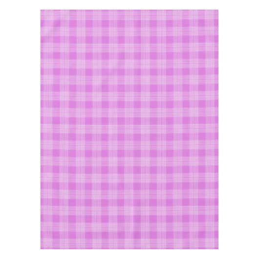 紫と白の格子模様の市松模様にテーブルクロス テーブルクロス (正面)