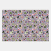 紫と白の水彩画 ラッピングペーパーシート (正面)