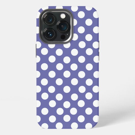 紫と白の水玉とパープルブルー iPhoneケース (裏面)