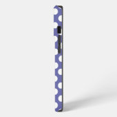 紫と白の水玉とパープルブルー iPhoneケース (左側面)