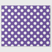 紫と白の水玉模様の誕生日パーティー ラッピングペーパー (フラット)