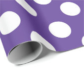 紫と白の水玉模様の誕生日パーティー ラッピングペーパー (ロールコーナー)