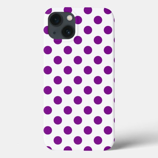 紫と白の水玉模様ケースメイトiPhoneケース Case-Mate iPhoneケース (裏面)