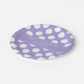 紫と白の水玉模様紙プレート ペーパープレート (アングル)