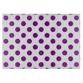紫と白の水玉模様 カッティングボード