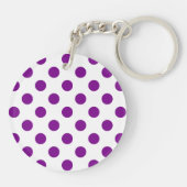 紫と白の水玉模様 キーホルダー (裏面)