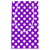 紫と白の水玉模様 スモールペーパーバッグ (正面)