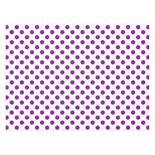 紫と白の水玉模様 テーブルクロス (正面(横))