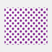 紫と白の水玉模様 フリースブランケット (正面(横))