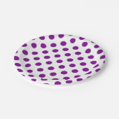 紫と白の水玉模様 ペーパープレート (アングル)