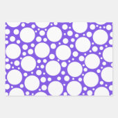 紫と白の水玉模様 ラッピングペーパーシート (正面3)