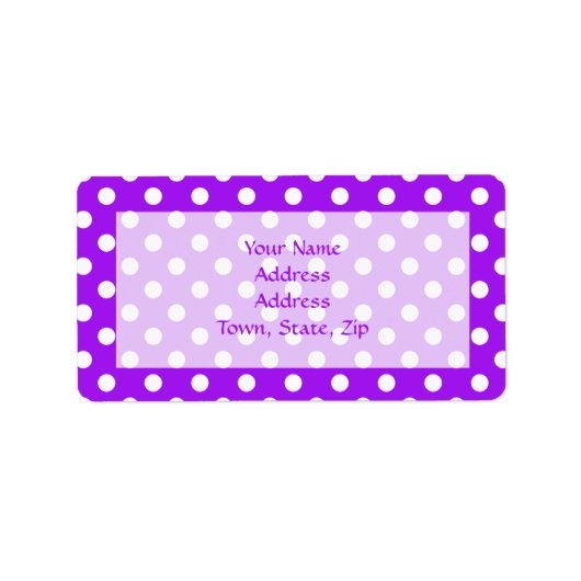 紫と白の水玉模様 ラベル (正面)