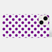 紫と白の水玉模様 Case-Mate iPhoneケース (裏面 (横))