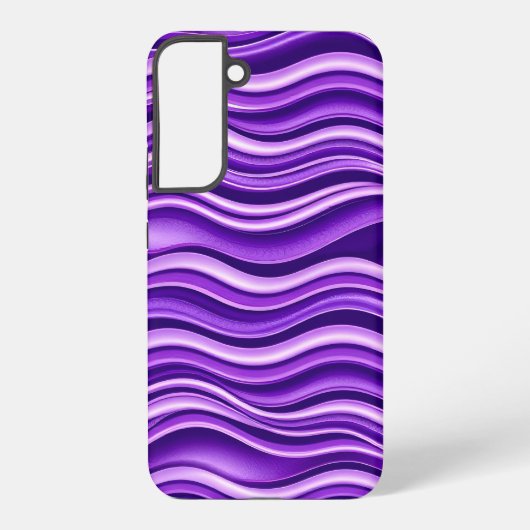 紫と白の波のパターンのモダン抽象芸術 SAMSUNG GALAXYケース (裏面)